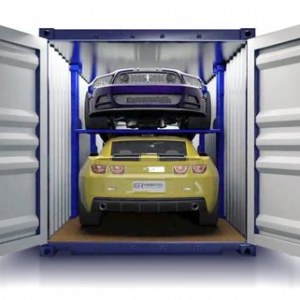 Authentic Shipping container car rack.
